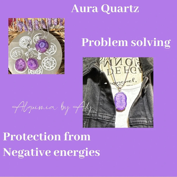 Mystic Aura Quartz beaded bracelet/problem solving/Capricorn/ - Picture 3 of 3
